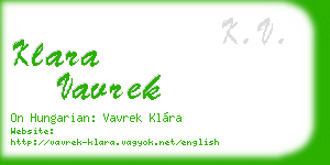 klara vavrek business card