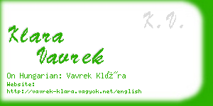 klara vavrek business card